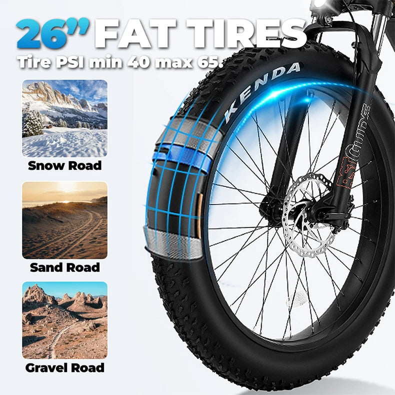 vélo électrique FatBike Ebike 500w aluminium 26 pouces